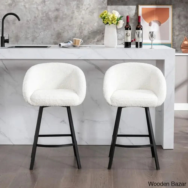 Kensync Swivel 26.4’’ Sherpa Counter And Bar Stool