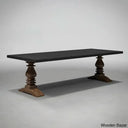 Kewty Royal Brut Modern Dining Table With A Vintage Look Black Sandblast