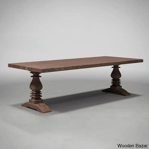 Kewty Royal Brut Modern Dining Table With A Vintage Look Walnut