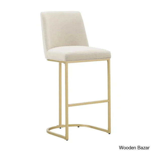 Kingsto Upholstered Counter And Bar Stool With Metal Frame (Set Of 2)