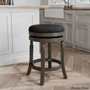 Kintzelo Swivel Upholstered Counter And Bar Stool With Solid Wood Frame Weathered Gray/Charcoal /