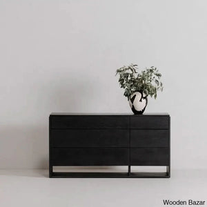 Kipling 6 Chest Of Drawers With Timeless Tresures - Wooden Bazar Black