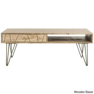 Kirke Solid Wood Top Coffee And Center Table