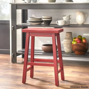 Kirkwoodo Swivel Solid Wood Counter And Bar Stool Red / (24’’ Seat Height)