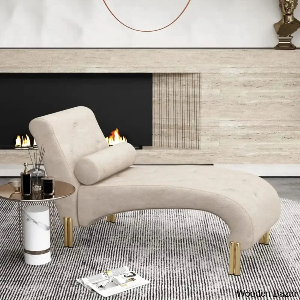 Kit Luxury Upholstered Chaise Lounge - Wooden Bazar