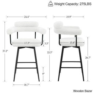 Kiylano Swivel 26.7’’ Counter Stool - Wooden Bazar