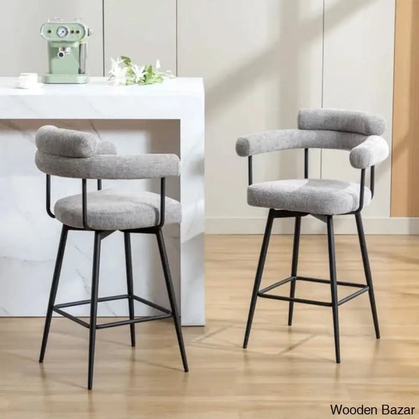 Kiylano Swivel 26.7’’ Counter Stool - Wooden Bazar