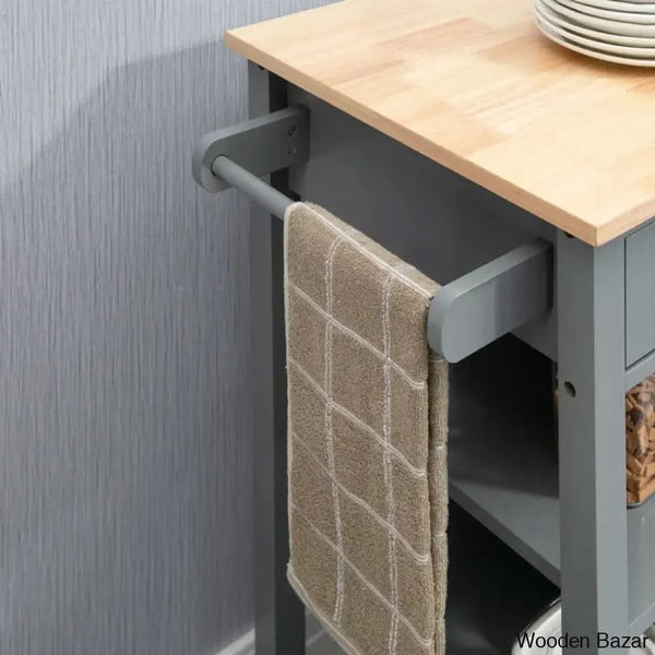 Kleiman Wood Kitchen Island Trolley Cart Cabinet Kitchen Island With Storage