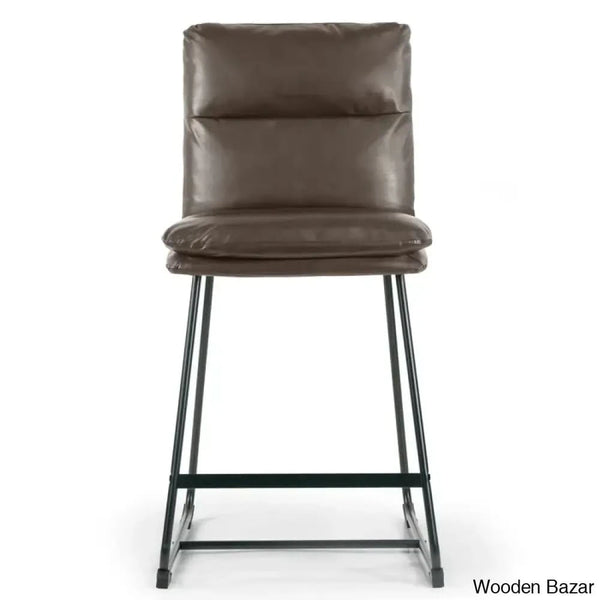 Klingbeilm Swivel Upholstered Counter And Bar Stool With Metal Frame (Set Of 2)