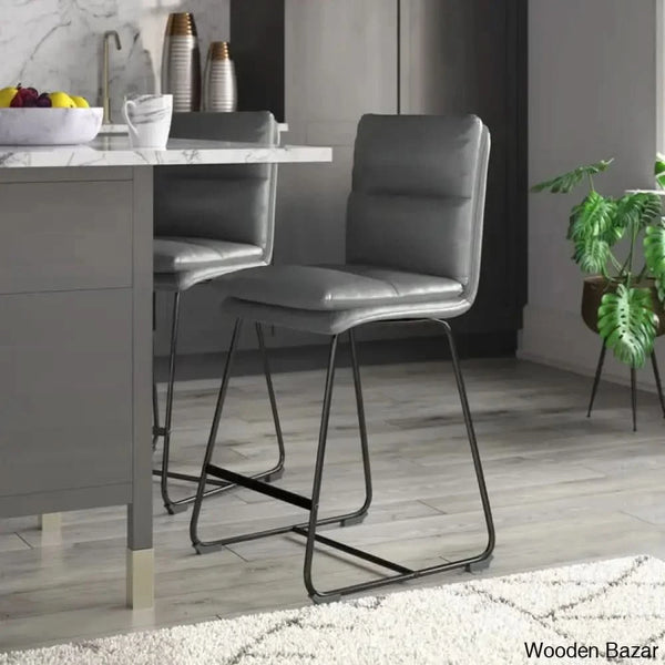 Klingbeilm Swivel Upholstered Counter And Bar Stool With Metal Frame (Set Of 2)