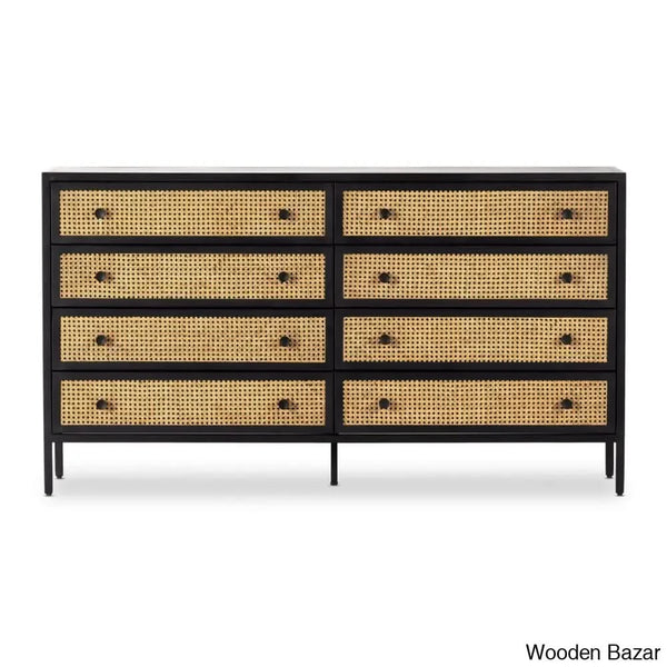 Kolton Modern Solid Wood 8-Drawer Chest - Wooden Bazar