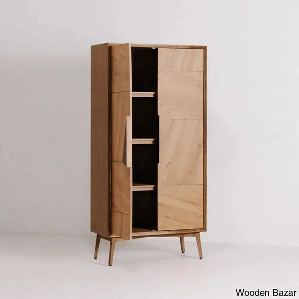 Kourtney Crafted Comfort Charlton Tall Cabinet Wardrobe - Wooden Bazar