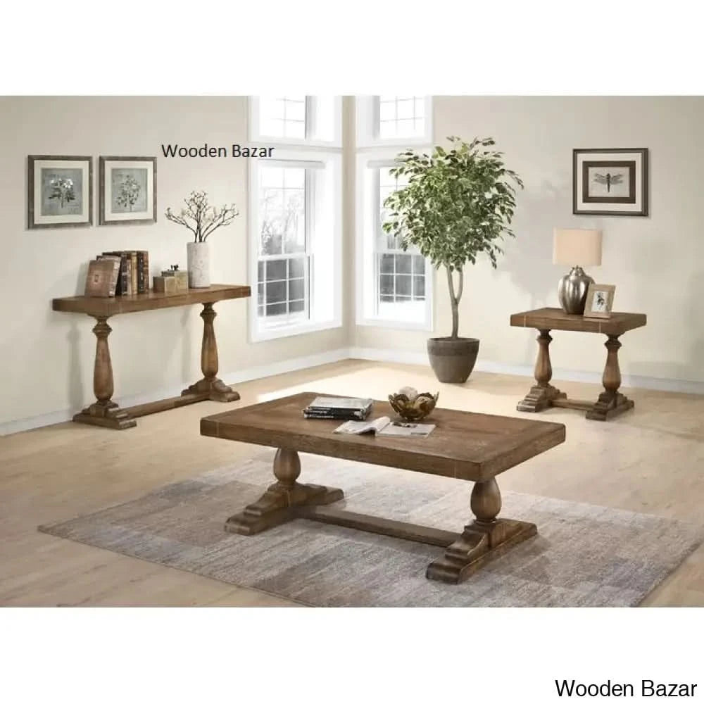 Carved Wood Accent Table