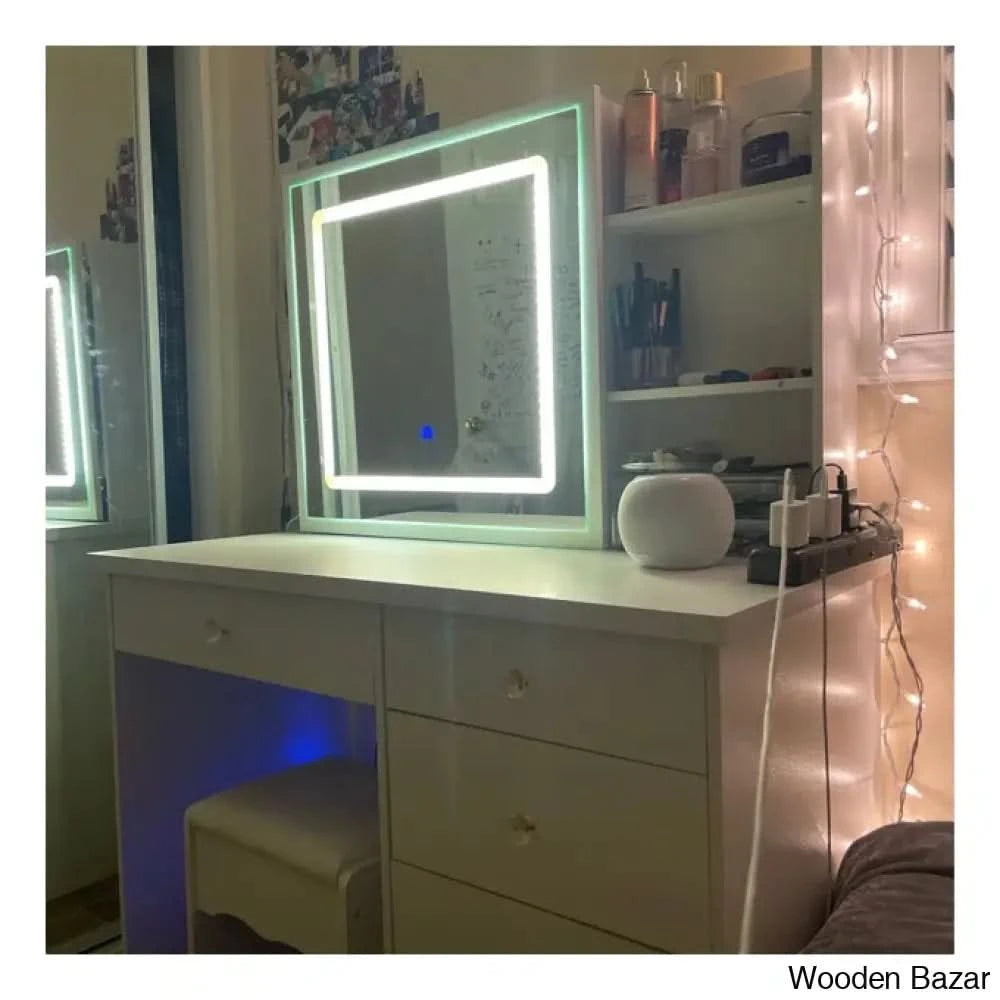 Kusiak Vanity Dressing Table - Wooden Bazar
