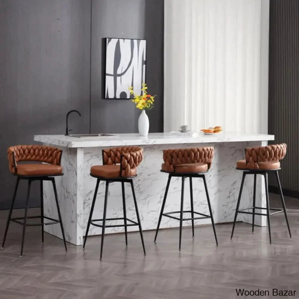 Kymberlynnu Swivel 30.7’’ Counter And Bar Stool (Set Of 2)