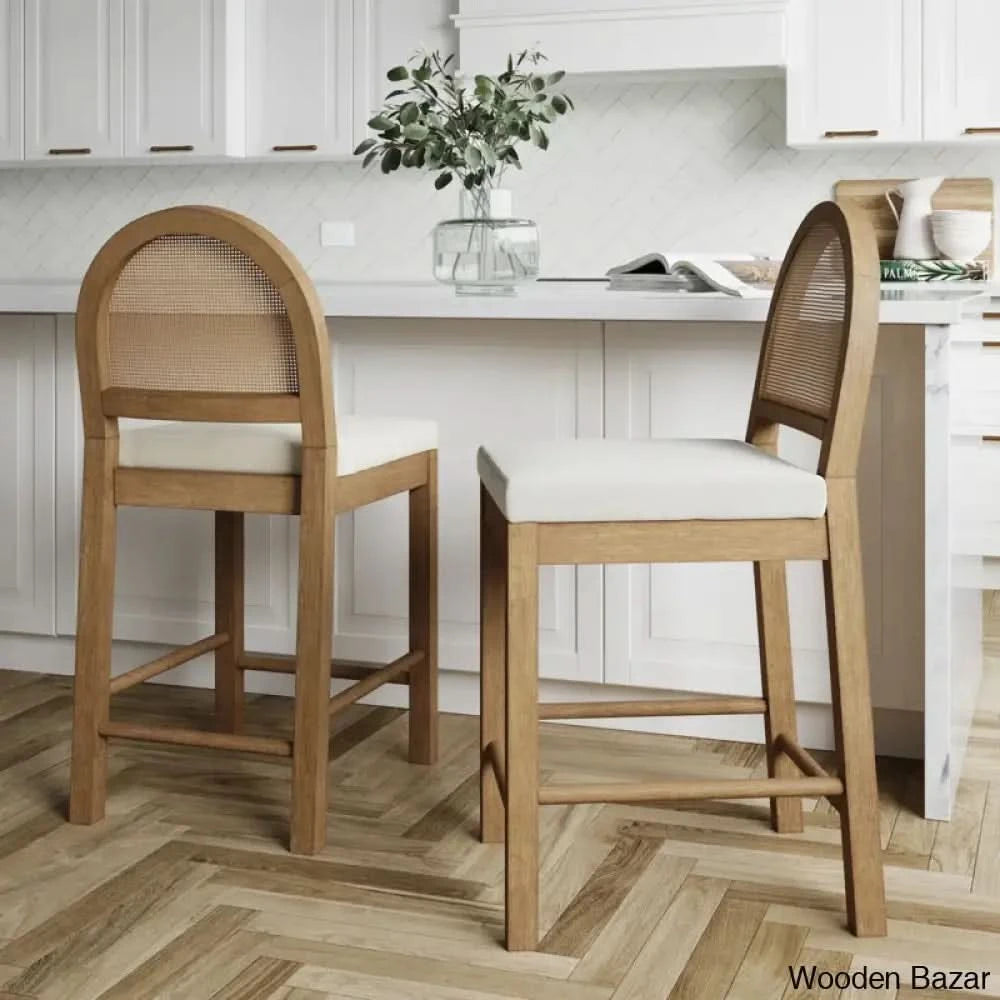Lacourc Swivel Upholstered Counter And Bar Stool With Solid Wood Frame Brown / 2 (24’’ Height)