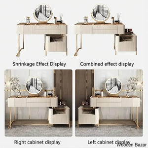 Lancer Stylish Vanity Dressing Table With Luxury Stool - Wooden Bazar