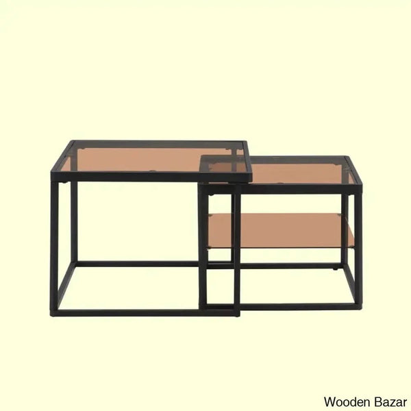 Lanna Glass Top Nesting Coffee And Center Table