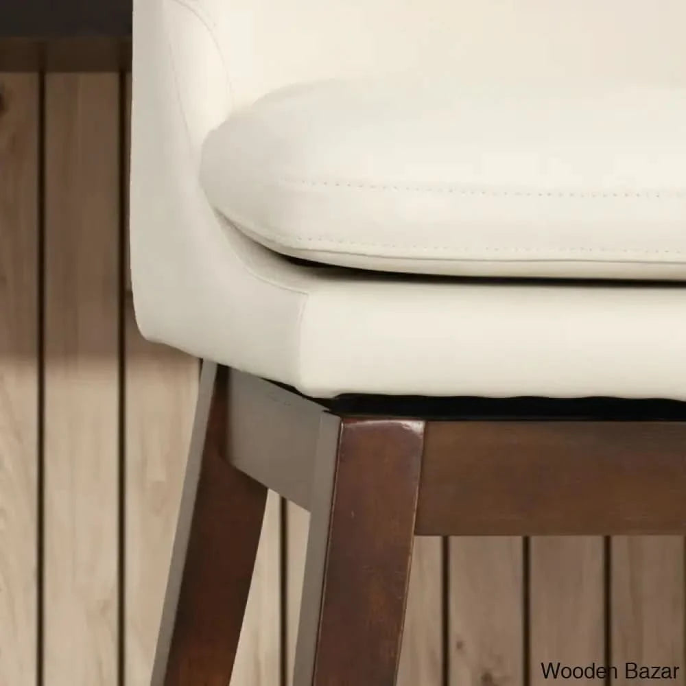 Lasonyac 26.4’’ Swivel Counter And Bar Stool (Set Of 2) Ivory