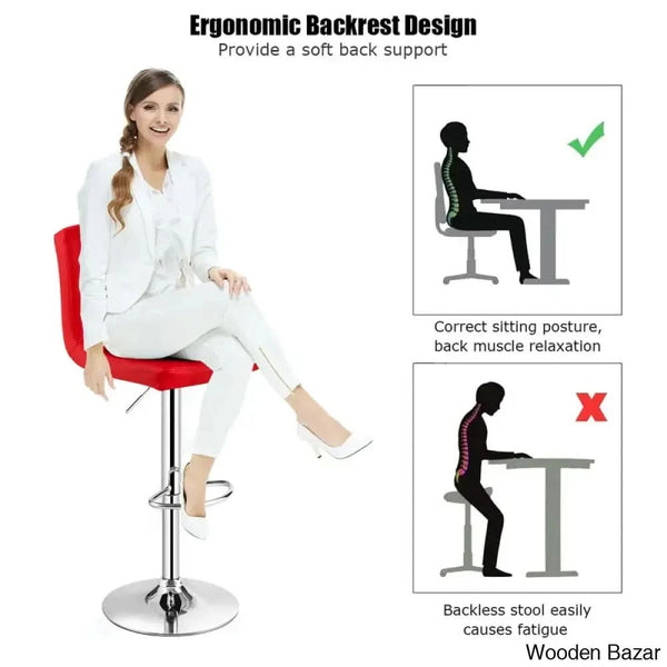 Lat Swivel Upholstered Adjustable Height Counter And Bar Stool With Metal Frame