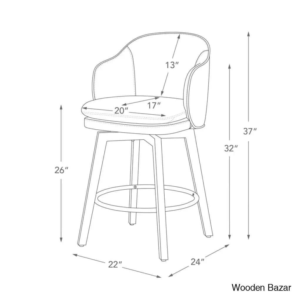 Lata Swivel Counter And Bar Stool With Back Beige / 1