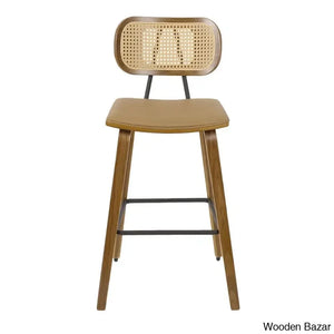 Latiu Swivel Upholstered Rattan Counter & Bar Stool