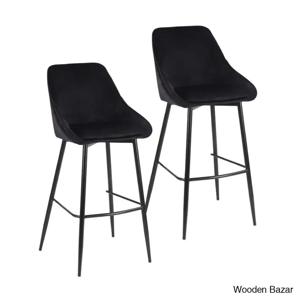 Laykenc Swivel Counter And Bar Stool (Set Of 2) Black / (26’ Seat Height)