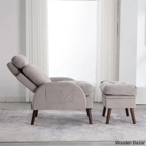 Leccy Upholstered Chaise Lounge With Storage Ottoman & Adjustable Backrest