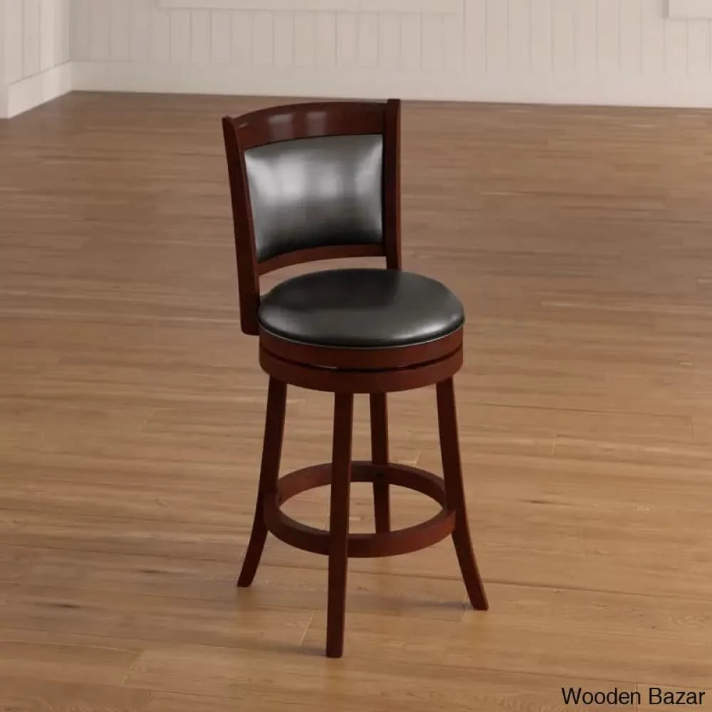 Ledas Swivel Upholstered Counter And Bar Stool With Solid Wood Frame (24.88’’ Seat Height)