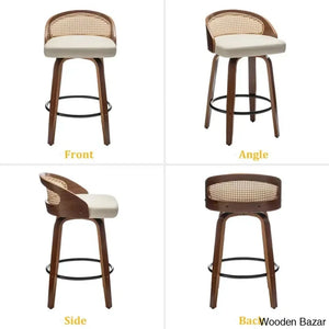 Leeanaz Swivel Faux Leather Counter & Bar Stools - Wooden Bazar