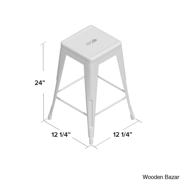 Lehmany 24’’ Counter And Bar Stool With Metal Frame (Set Of 4)