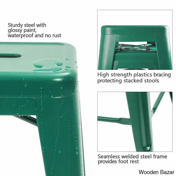 Lehmany 24’’ Counter And Bar Stool With Metal Frame (Set Of 4)