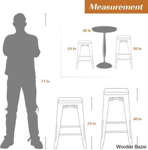 Lehmany 24’’ Counter And Bar Stool With Metal Frame (Set Of 4)