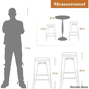 Lehmany 24’’ Counter And Bar Stool With Metal Frame (Set Of 4)