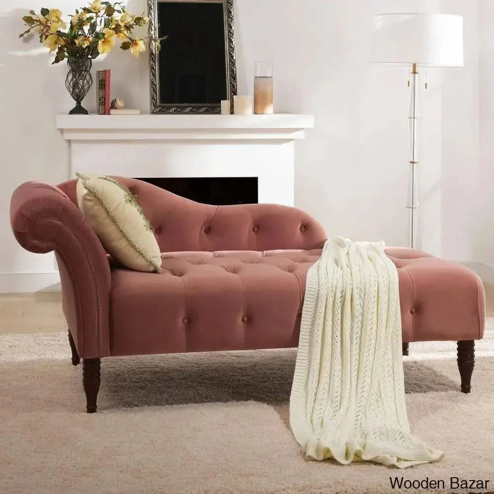Leilani Right Arm Facing Chaise Lounge Sofa - Wooden Bazar Burgunday