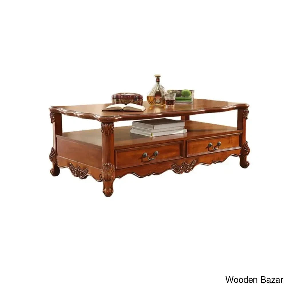 Leo American Solid Wood Storage End Table Coffee And Center