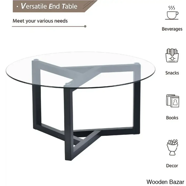 Lequitai Glass Top Coffee And Center Table