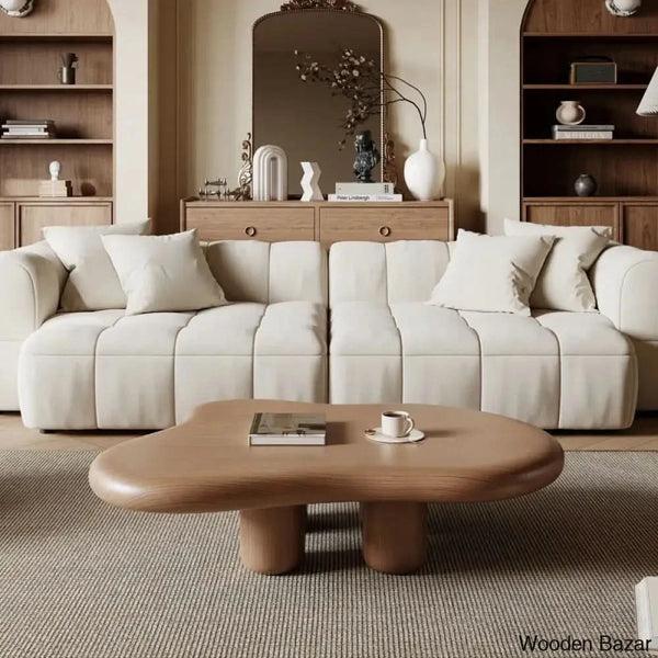 Leshanda Brown Wood Coffee And Center Table