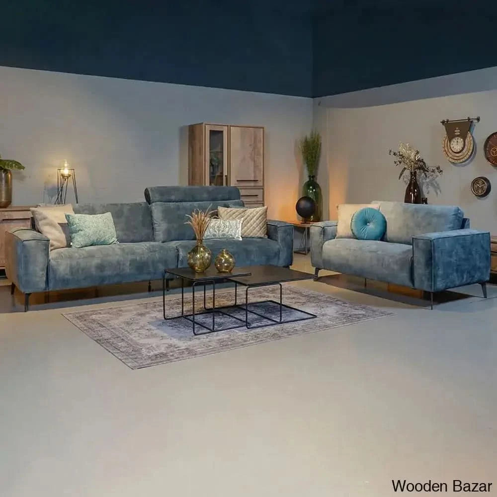 Lexman 3 + 2 Seater Sofa With Metal Accents Innovative Design For Modern Living 2 Seater