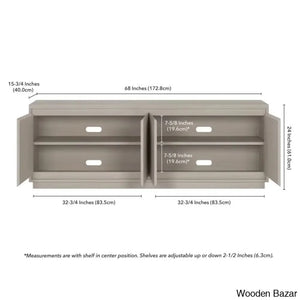 Linio Stylish Rattan Cabinet Media Console For Large Tv Set