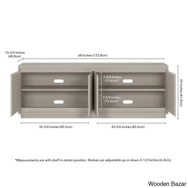 Linio Stylish Rattan Cabinet Media Console For Large Tv Set