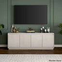 Linio Stylish Rattan Cabinet Media Console For Large Tv Set Alder White