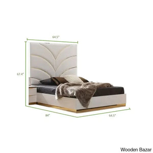 Linne Luxury 3 Piece Bedroom Set With Dressing Table Side - Wooden Bazar