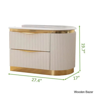 Linne Luxury 3 Piece Bedroom Set With Dressing Table Side - Wooden Bazar