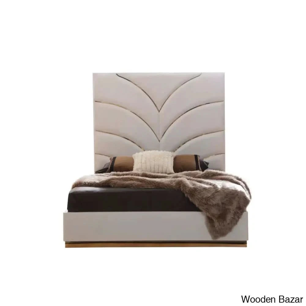 Linne Luxury 3 Piece Bedroom Set With Dressing Table Side - Wooden Bazar