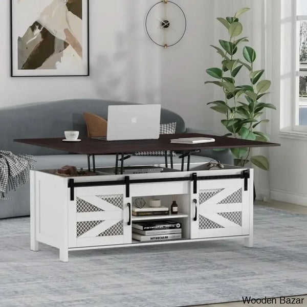 Linore 47.2’’ Lift Top Coffee And Center Table 4 In 1 Farmhouse Tables For Dining Room Living