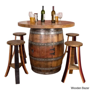 Lionio 4 Seater Solid Wood Pedestal Dining Set