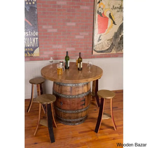 Lionio 4 Seater Solid Wood Pedestal Dining Set