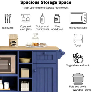 Litten Wood Kitchen Island Trolley Cart Cabinet Kitchen Island With Storage