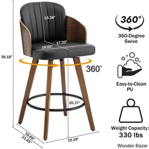 Ljubkaz Swivel 26’’ Counter And Bar Stool (Set Of 2)